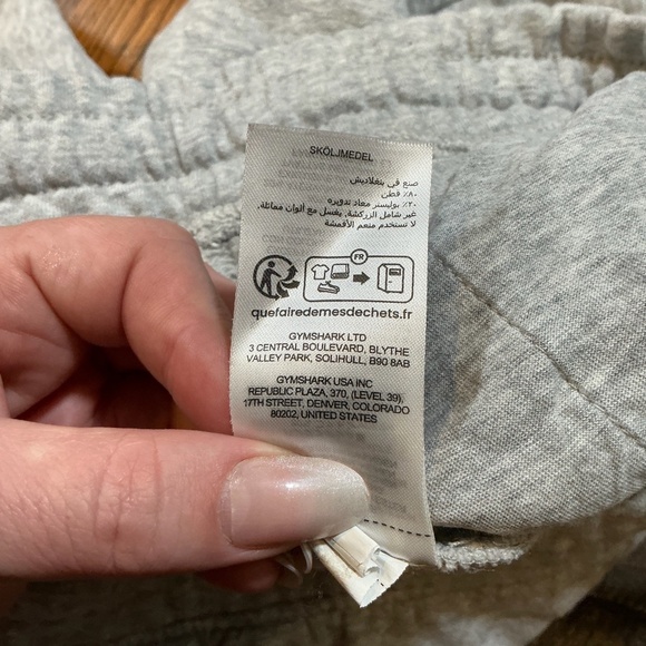 Gymshark Crest 7" Shorts Light Gray Fleece Athletic Training Shorts Men Size XXL - Picture 8 of 9